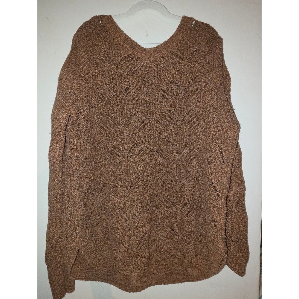 Sonoma Goods for Life Brown Textured Knit Sweater Size Small Pullover